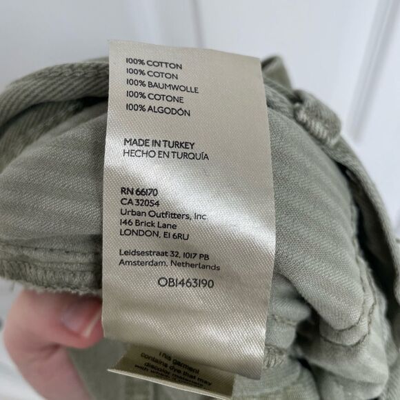 We The Free Free People Distressed Torn Knee Green Denim Pants Women’s Size 28 - Picture 5 of 6